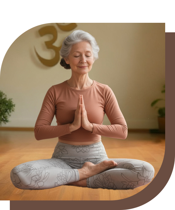 ältere Frau beim Yoga